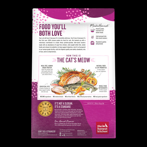 Honest Kitchen Grain Free Chicken Whitefish Clusters Dry Cat Food 4lb - Poudre Pet and Feed Supply